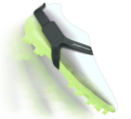 White football boot with CITYPLAY football tracker attached