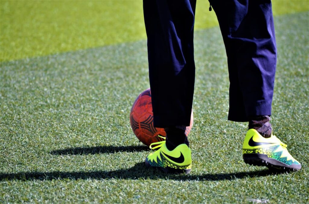 soccer training at home in garden